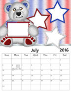 July 2016 Photo Calendar.