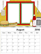 August 2016 Photo Calendar.