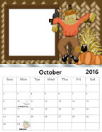 October 2016 Photo Calendar.