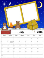 July 2016 Alternate Photo Calendar Template Download