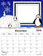December 2016 Alternate Winter Photo Calendar Template Download Cold Weather