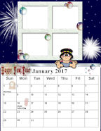 2017 Free Januaruy Calendar and photo paper