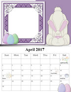 April 2017 photo calendar paper template free scrapbooking download