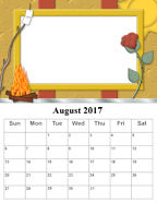Worlds Best digital scrapbooking free August 2017 photo calendar gift for downloading