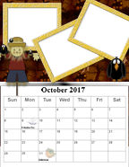 Your number 1 favorite October 2017 digital scrapbooking free photo calendar downloadable templates