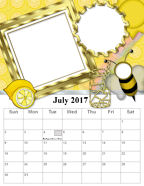 Your Free World wide July 2017 photo calendar for family holiday gift downloads.