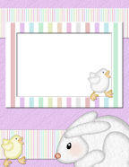 Easter Holiday Yellow Peep Chick and White Furry Bunny Digi-Scrapbooking Paper Page Downloadables Template Sets.