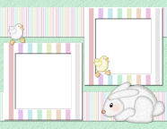 Free Easter Fuzzy white bunny and yellow peep chicks digi-scrapebook downloadables sets.