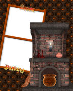Free Halloween witches fireplace  and eyeballs jar Photo Greeting Cards, Postcards, Holiday Invitations.