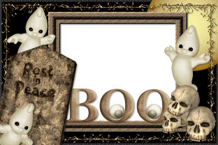 October 2011 PrincessCrafts FREE Halloween Ghost Photo Greeting Card Download.