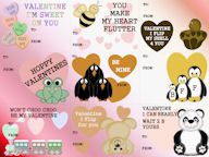 Free Kids Valentines Cards Cutout Page Downloads