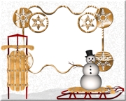 Winter Snow Sledding Snowman Cookie Holiday Photo Greeting Cards.