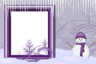 Winter Snowman photo greeting card free download from PrincessCrafts Scrapbooking.